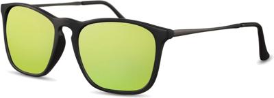 CWI zonnebril heren wayfarer matzwart/geel (CWI2439)