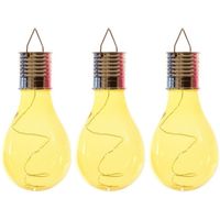 3x Buitenlampen/tuinlampen lampbolletjes/peertjes 14 cm geel   -