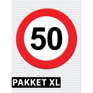 Verkeersbord  50 jaar versiering pakket XL   -