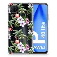 Huawei P40 Lite TPU Hoesje Flamingo Palms - thumbnail