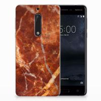 Nokia 5 TPU Siliconen Hoesje Marmer Bruin