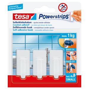 tesa POWERSTRIPS® Zelfklevende haak Ovaal Wit Inhoud: 3 stuk(s)