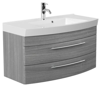 Saniclear Bella halfrond badmeubel 100cm grijs eiken