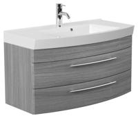 Saniclear Bella halfrond badmeubel 100cm grijs eiken