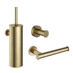 Hotbath Cobber toilet accessoireset 3 delig messing geborsteld CBA11BB / CBA03BB / CBA04BB