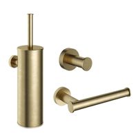 Hotbath Cobber toilet accessoireset 3 delig messing geborsteld CBA11BB / CBA03BB / CBA04BB