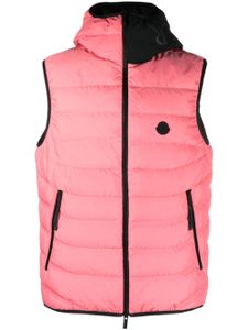 Moncler gilet matelassé à patch logo - Rose