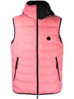 Moncler gilet matelassé à patch logo - Rose - thumbnail