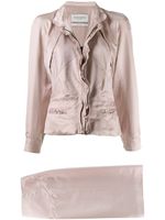 Saint Laurent Pre-Owned tailleur-jupe en satin - Rose