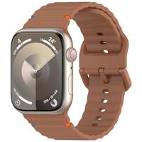 By Qubix - Wave sportband - Bruin - Compatible met Apple Watch 38mm / 40mm / 41mm / 42mm - Compatible Apple watch bandjes