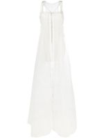 Jacquemus robe longue à empiècements transparents - Blanc