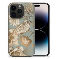 Bloemen Hoesje voor iPhone 15 Pro Vintage Bird Flowers - thumbnail