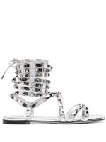 Valentino Garavani sandales Rockstud Gladiator à desing métallisé - Argent