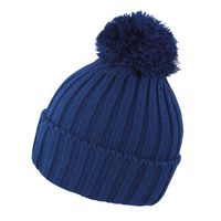 Grof gebreide winter muts navy voor volwassenen