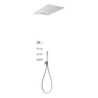 Regendouche set electronisch Tres Shower technology | Inbouw | Thermostaatkraan | 4-weg | Vierkant | Chroom