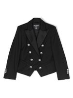 Balmain Kids blazer en laine à boutonnière croisée - Noir