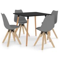 vidaXL 5-delige Eethoek grijs