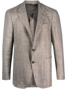 Canali blazer en lin mélangé à simple boutonnage - Tons neutres