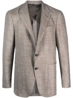 Canali blazer en lin mélangé à simple boutonnage - Tons neutres