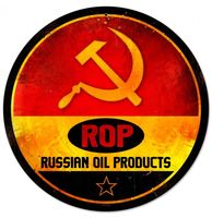 ROP Russian Oil Products Zwaar Metalen Bord 35,5 cm - thumbnail