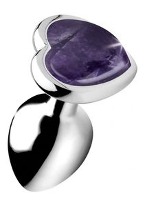 Gemstones Amethyst Heart Small Anal Plug