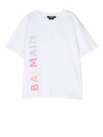 Balmain Kids t-shirt à logo imprimé - Blanc