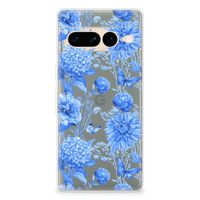 TPU Case voor Google Pixel 7 Pro Flowers Blue - thumbnail