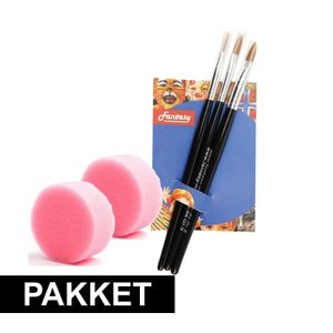 Make-up penselenset van 3 met 2 sponsjes