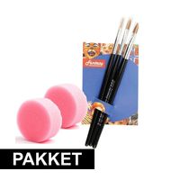 Make-up penselenset van 3 met 2 sponsjes - thumbnail