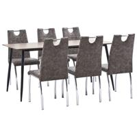 vidaXL 7-delige Eethoek kunstleer bruin