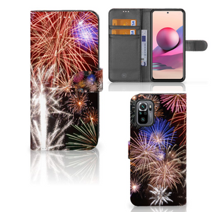 Xiaomi Redmi Note 10S | 10 4G | Poco M5s Wallet Case met Pasjes Vuurwerk