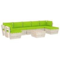 vidaXL 8-delige Loungeset met kussens pallet vurenhout