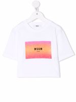 MSGM Kids t-shirt crop à logo imprimé - Blanc