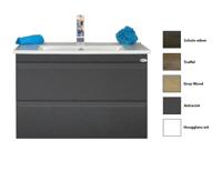 Sanicare Q7 badkamermeubel greeploos met 2 laden 75 cm truffel