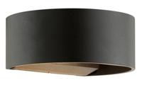 Dyberg Larsen wandlamp Circle outdoor 6W 15,2 cm staal zwart