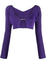 Jacquemus cardigan La Maille Pralù à coupe crop - Violet - thumbnail