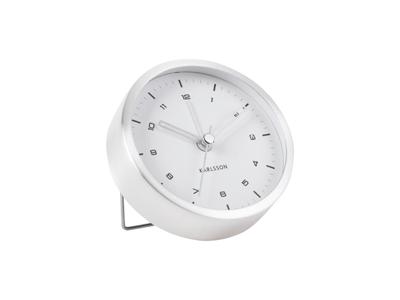 Karlsson Tinge Quartz-tafelklok Zilver, Wit Rond