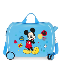 Disney Rolling Suitcase 4 Wheels Enjoy The Day Mickey Mouse Twister Light Blue