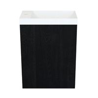 Arcqua Fonteinkast black oak incl. Marble fontein mat wit m/o