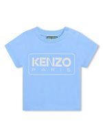 Kenzo Kids t-shirt en coton biologique à logo imprimé - Bleu