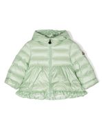 Moncler Enfant veste matelassée à patch logo - Vert - thumbnail