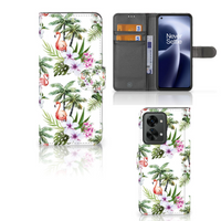 OnePlus Nord 2T Telefoonhoesje met Pasjes Flamingo Palms - thumbnail