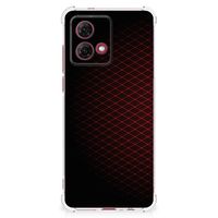 Motorola Moto G84 Doorzichtige Silicone Hoesje Geruit Rood - thumbnail