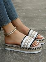 Pu Plain Summer Slide Sandals - thumbnail