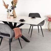 Sohome Eettafel Parker Keramiek met marmerlook - Wit