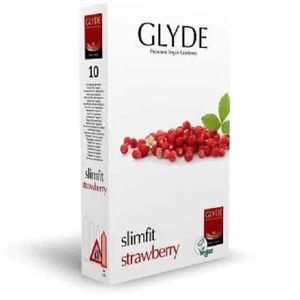 Glyde Vegan Condooms Slimfit Rode Aardbei 10 stuks