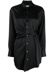 Alexander Wang robe-chemise satinée à design drapé - Noir