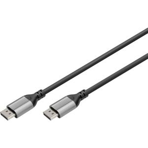 Digitus DB-340105-010-S DisplayPort Adapter [1x DisplayPort stekker - 1x DisplayPort stekker] Zwart Afgeschermd, Rond 1 m