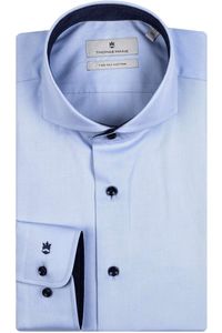 Thomas Maine Tailored Fit Overhemd blauw, Effen