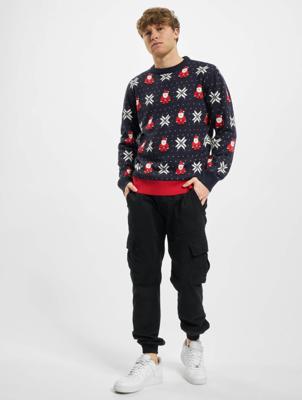 Urban Classics / trui Nicolaus And Snowflakes in blauw